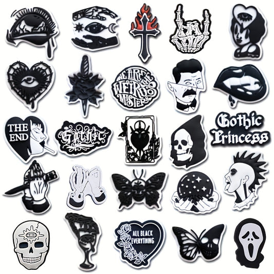 25pcs Gothic Halloween PVC Shoe Charms for Kids Boys Girls Men Women