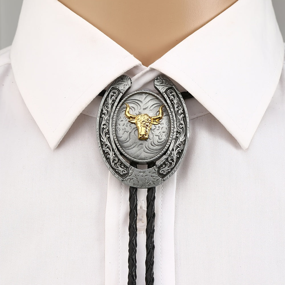 Novelty Metal Necktie Necklace Animal Ox Head Horse Head Eagle Head
