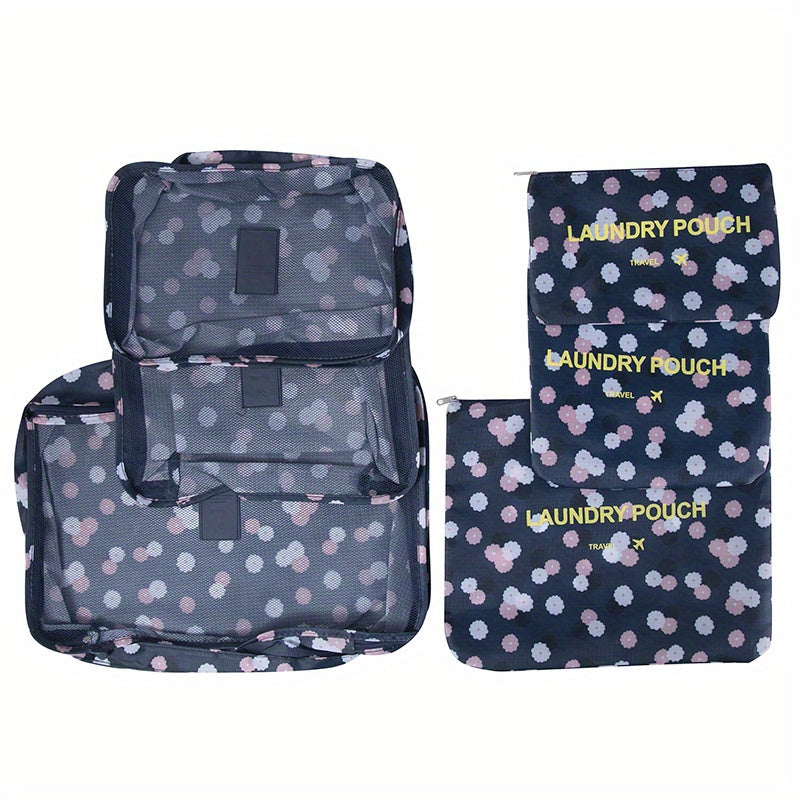 6pcs Portable Storage Bags Waterproof Clothes Organizer & Cosmetic Toiletry Bags