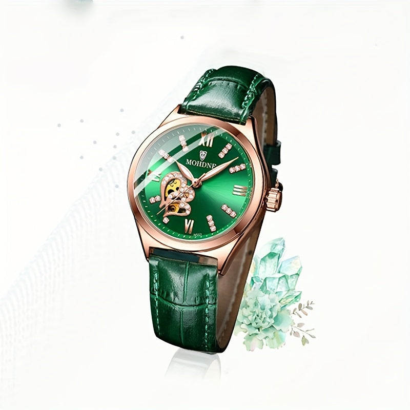 Women's Green Alloy Mechanical Watch