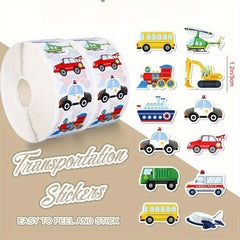 500 Assorted Transportation Vehicle Stickers for Kids