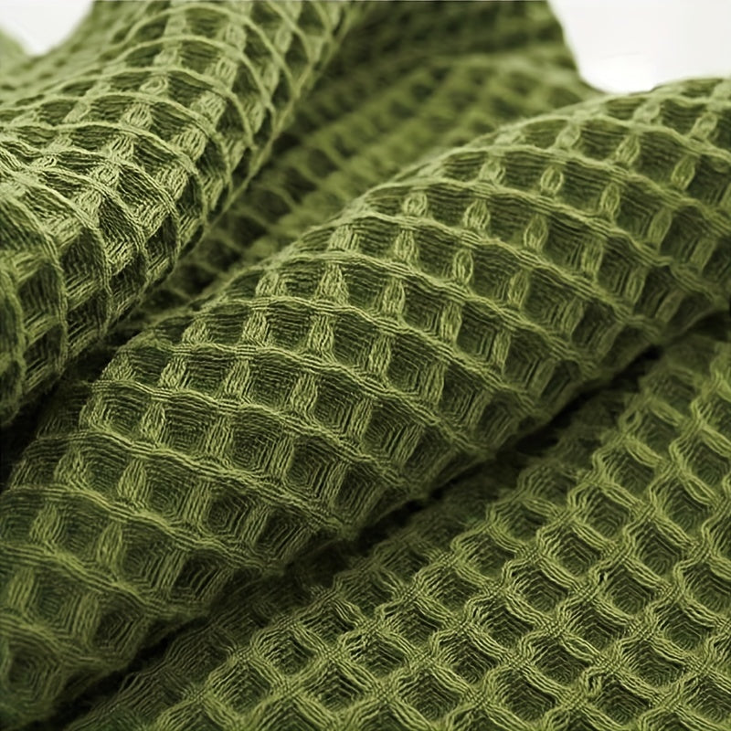 Thick Cotton Waffle Bath Towel - Water Absorbent Wrap