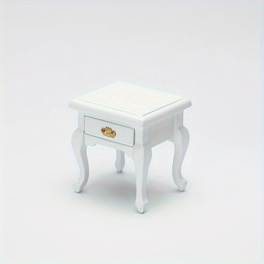 1pc Doll House Mini Furniture Wooden Bedside Cabinet DIY Decoration Model