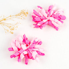 2pcs Baby Girl Curly Hair Ribbon Hair Bun Clip Christmas Firework Hair Clip