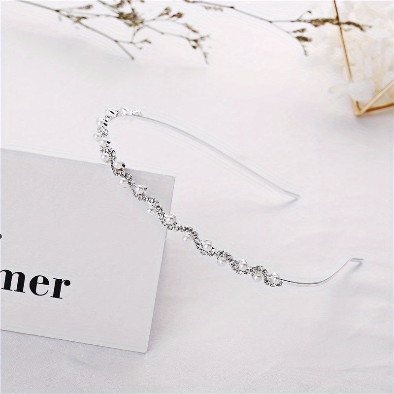 Rhinestone Faux Pearl Headband Hair Accessories