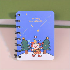 Cartoon Christmas Theme Coil Book - Mini Journal Book