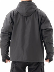 Men's Waterproof Hooded Zip Up Jacket for Outdoors