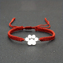 Adjustable Stainless Steel Dog Paw Bracelet for Men