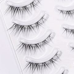 5 Pairs Fox Eye False Eyelashes Elongated Fishtail Stem