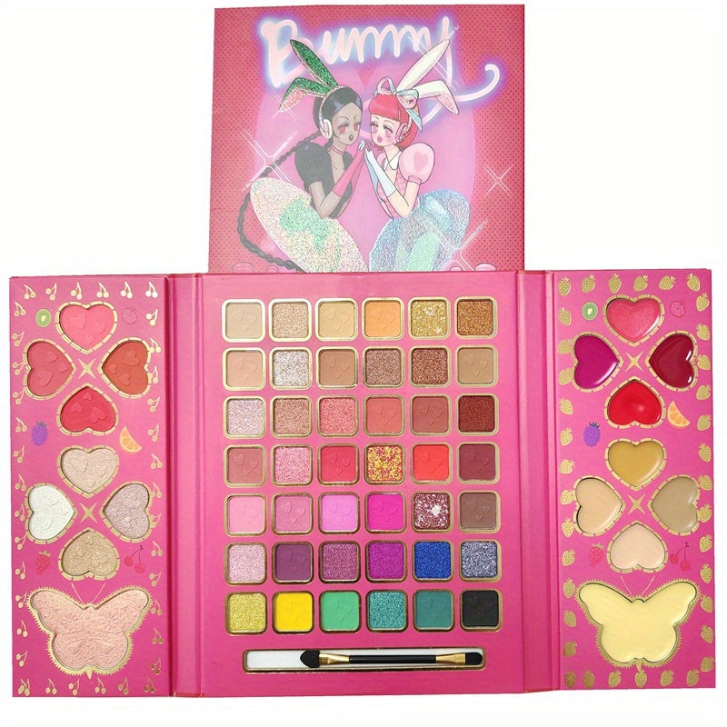 60 Colors Eyeshadow Palette Highlighter Blush Lip Gloss Makeup Palette