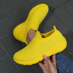 Comfy Mesh Breathable Woven Shoes Lightweight Slip On Casual Sock Shoes Walkin