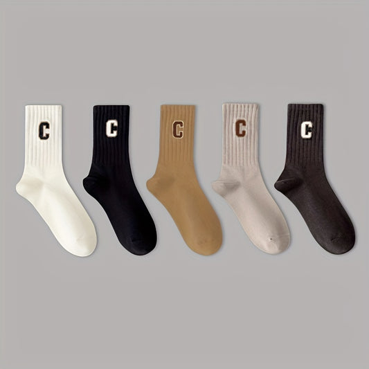 5 Pairs Breathable Comfortable Socks Spring Autumn Socks