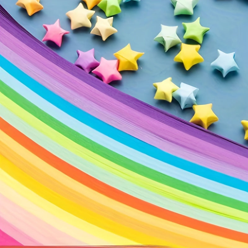 540 Origami Stars Paper Double Sided 7 Colors Rainbow Series
