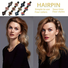 10Pcs Crystal Four Leaf Clover Hair Clips for Braids