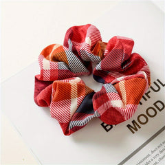 Plaid Fabric Large Scrunchie High Elasticity Vintage Hair Tie Hair Accessories