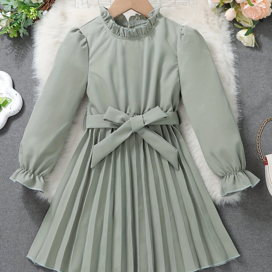 Girls' Casual Vacation Style Long Sleeve Dress