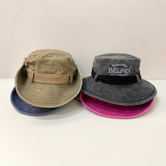 Vintage Embroidery Bucket Hat Distressed Western Cowboy Boonie Hats Men Women