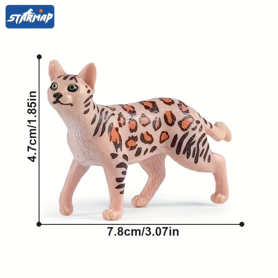 Mini Hand Painted Pet Cats Plastic Figurines Set Birthday Gift