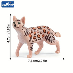 Mini Hand Painted Pet Cats Plastic Figurines Set Birthday Gift