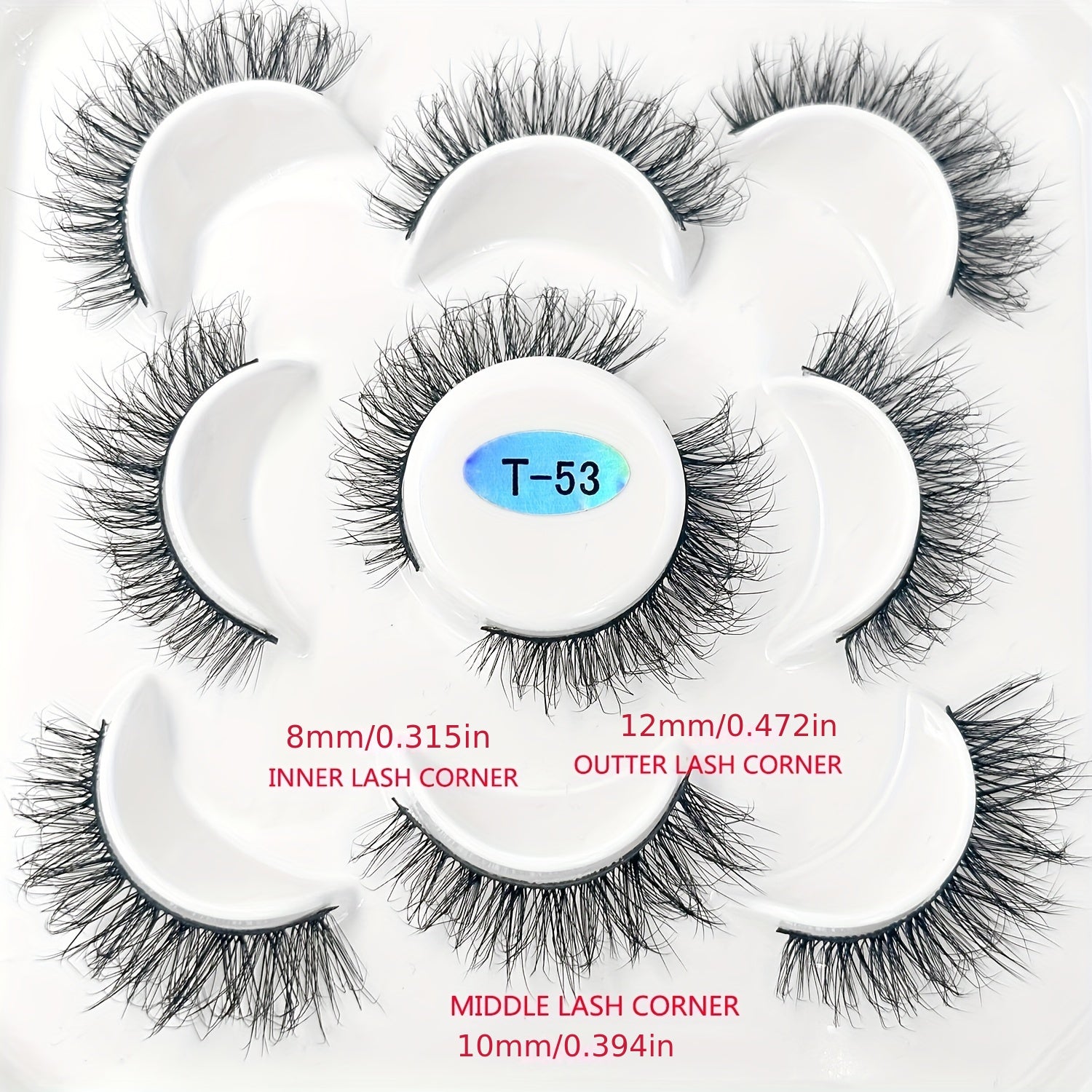 5 Pairs Fluffy Natural False Eyelashes Messy Faux Mink Extensions