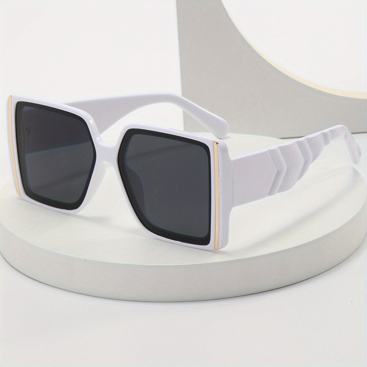 Oversized Square Frame Sunglasses Y2K Hiphop Block Glasses UV400