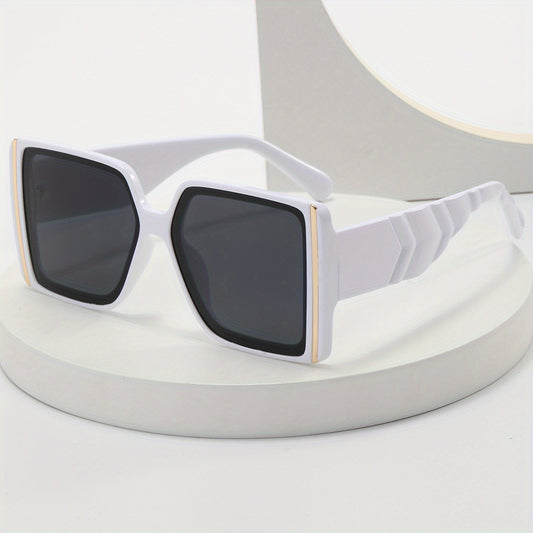 Oversized Square Frame Sunglasses Y2K Hiphop Block Glasses UV400
