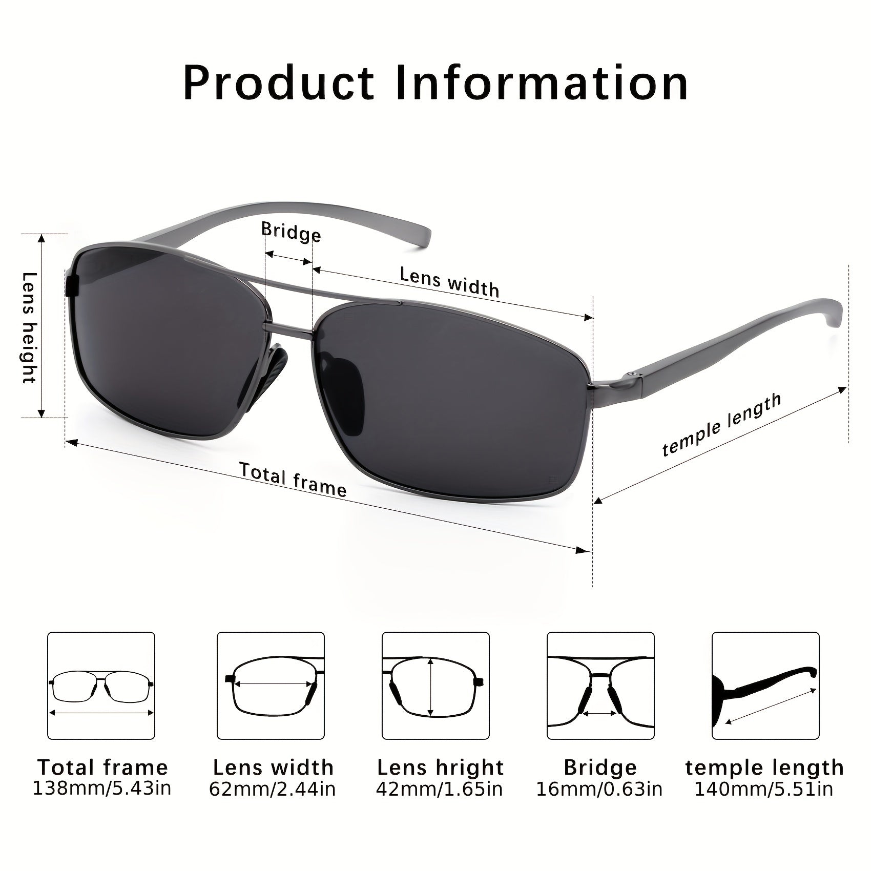 Polarized Sports Sunglasses Metal Frame UV Protection Summer Sunglasses