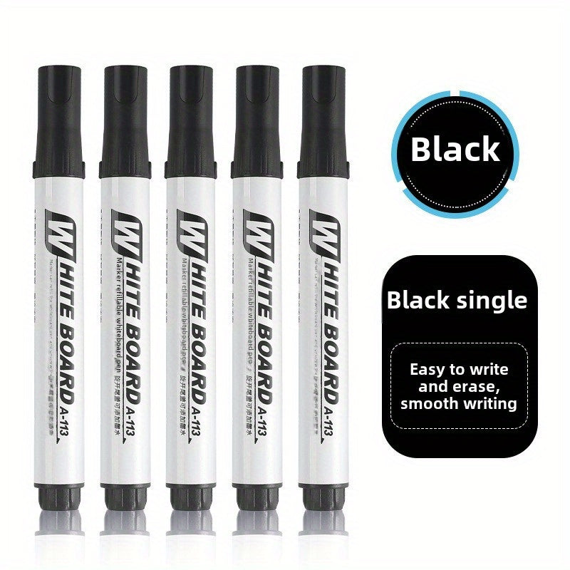 10pcs Erasable Whiteboard Markers Red Quick Drying Ink Large Refillable Pens