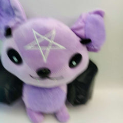 Gothic Rock Plush Bat & Purple Halloween Toy