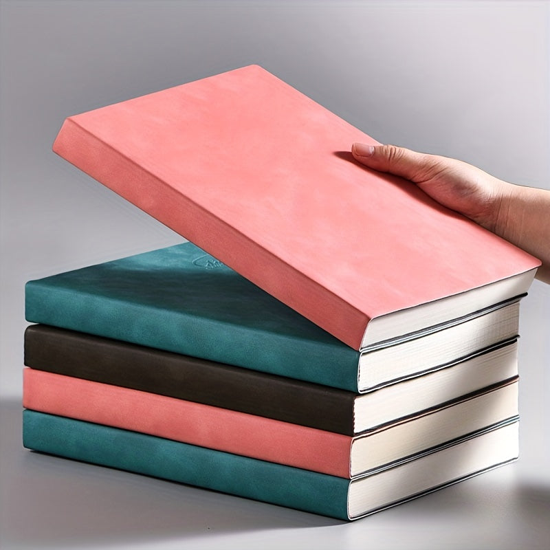 480 Page A4 Notebook, Soft Leather, Thick Horizontal Lines