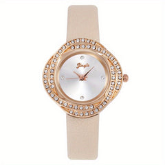 Rhinestone Studded Quartz Watch For Kids