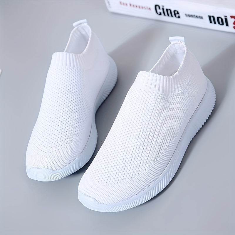 Women's Solid Slip-On Tennis Shoes Casual Low Top Sneakers