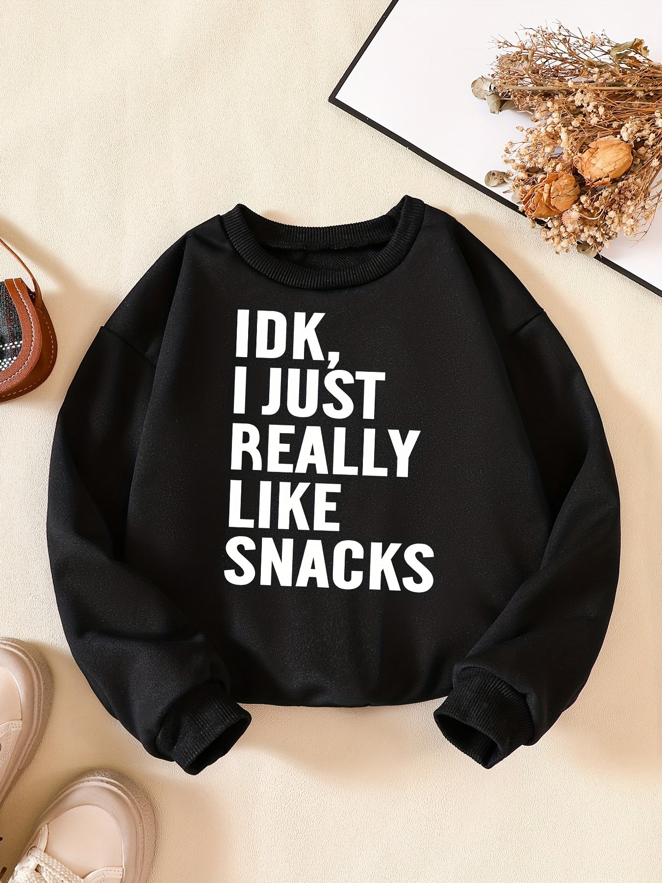 I LIKE SNACKS Boys Casual Sweatshirt Long Sleeve Crew Neck Tops