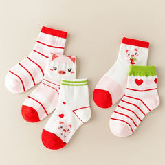 Girls Strawberry Pattern Sweet Socks for All Seasons