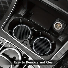 2pcs Rhinestone Water Cup Coaster for Car Interior Non Slip Multifunctional Pad