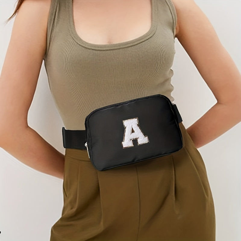 Chenille Letter Patch Belt Bag Small Waist Pouch Fanny Pack