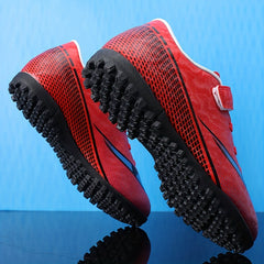 Boys Turf Football Boots Hook Loop Fastener Outdoor TF Soccer Cleats