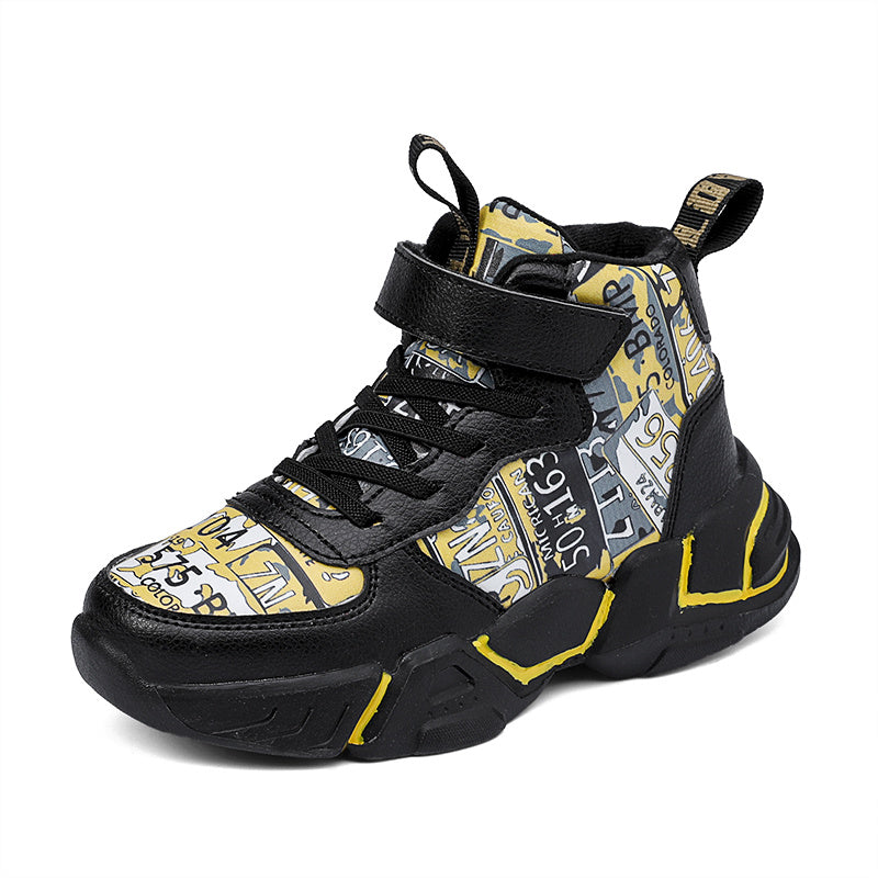 Boy's High Top Basketball Shoes Non Slip Sneakers