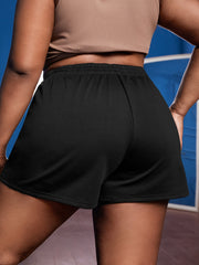  Beach Print Drawstring Shorts