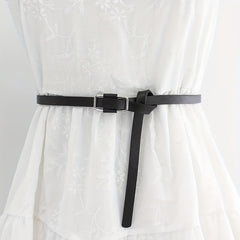 Women's PU Suit Belt Thin Tied Decorative Belt Waistband