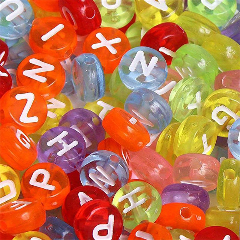 300pcs Round Letter Beads Acrylic Alphabet Number Beads For DIY Jewelry Making