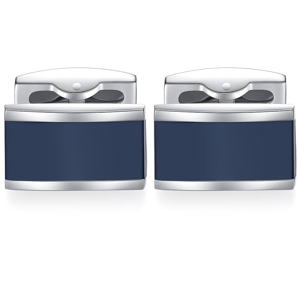 2pcs Enamel Cufflinks Set, Stylish Men's Accessories