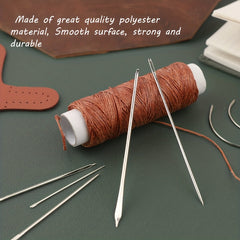 32 Yards Waxed Thread & Leather Needles - Upholstery & Leather Repair