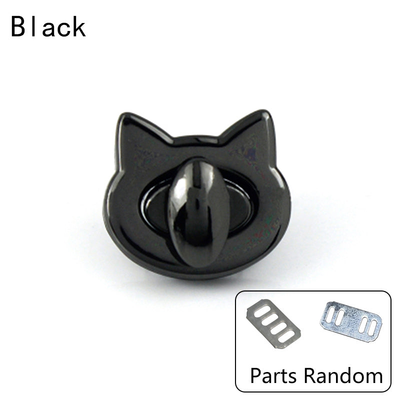 Cat Head Metal Buckle Twist Lock Turn Lock For Bag Handbag DIY Hardware