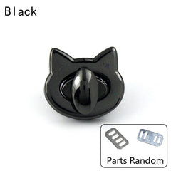 Cat Head Metal Buckle Twist Lock Turn Lock For Bag Handbag DIY Hardware