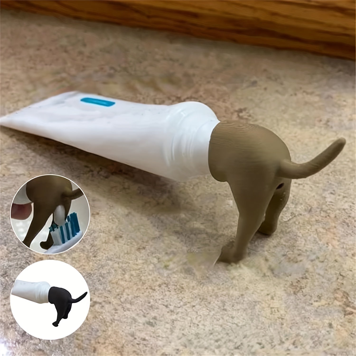 1pc Poop Dog Butt Toothpaste Caps for Squeezing Out Toothpaste - Prank Tool