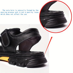 Men's Open Toe Hook And Loop Sandals Non Slip Comfortable Beach Shoes Summer