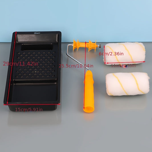 Latex Paint Roller Brush Set with Tray 10-16cm Frame Mini House Painting