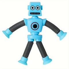 Suction Cup Robot Toy with Pop Tube, Purple/Red/Yellow