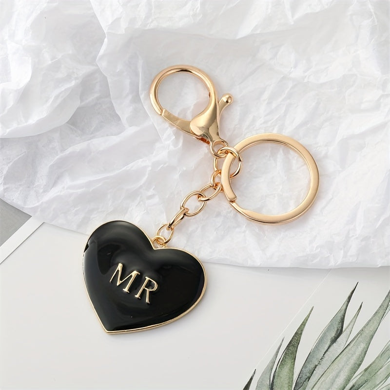 Love Alloy & Peach Heart Keychain Bag Pendant Men Jewelry Gift